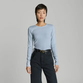 The Pima Micro-Rib Long-Sleeve Crew | Mist