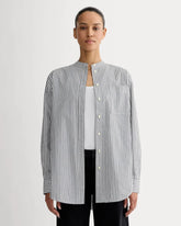 The Oversized Shirt in Ultrasoft Cotton | Optic White / Black
