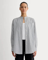 The Oversized Shirt in Ultrasoft Cotton | Optic White / Black