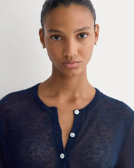 The Air Alpaca™ Short-Sleeve Cardigan | Navy