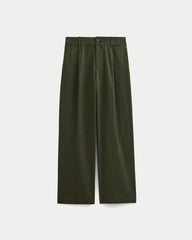 Wide-Leg Trouser in Buttersmooth | Dark Green | 32" Inseam