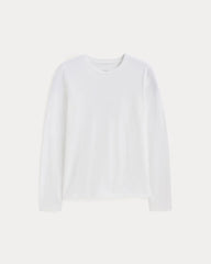 The Slim Long-Sleeve Crew in Essential Cotton | White