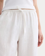 The Drawstring Pant in Linen | Natural Chambray