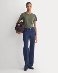 The Box-Cut Tee in Essential Cotton | Olive Night | No Pocket