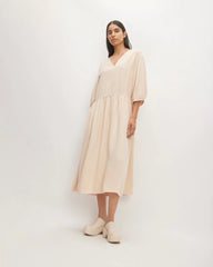The TENCEL™ Puff-Sleeve Dress | Whisper Pink