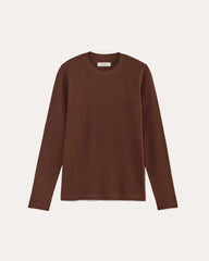 The Waffle Long-Sleeve Crew | Dark Mahogany