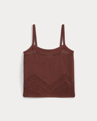 Lace-Knit Cami | Henna Red