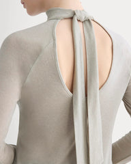 Tie-Neck Top in Butterluxe | Heather Wheat