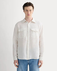 The Linen Utility Shirt | Natural Chambray