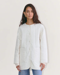 The Midi Quilted Liner | Bone