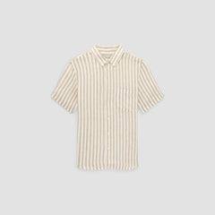 The Classic Short-Sleeve Shirt in Linen | Bone / Caramel