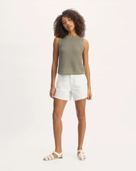 The Organic Cotton Open-Stitch Tank | Sage Green