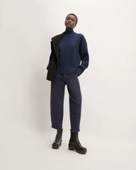 The Organic Cotton Ribbed Turtleneck | Navy