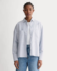 The Boxy Oxford | Bone / Mazarine Blue