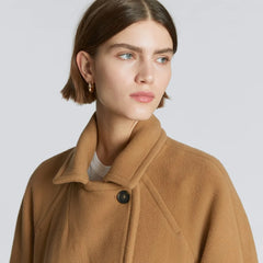 The Italian ReWool® Long Peacoat | Camel