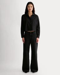 The Way-Short Shirt in Silky Cotton | Black