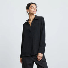 The City Stripe Shirt | Black