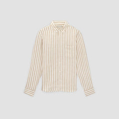 The Classic Shirt in Linen | Bone / Caramel