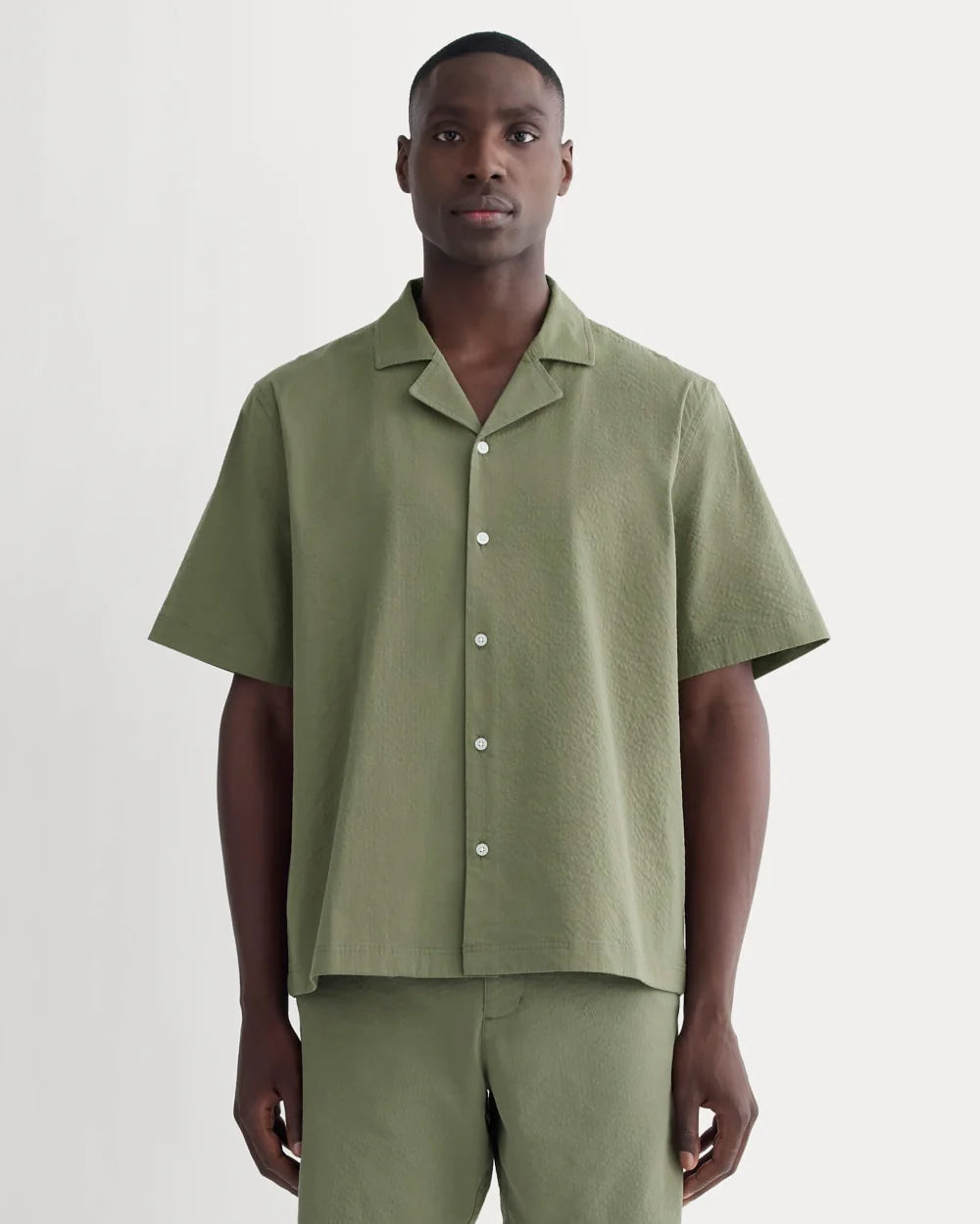 The Seersucker Resort Shirt | Lichen Green