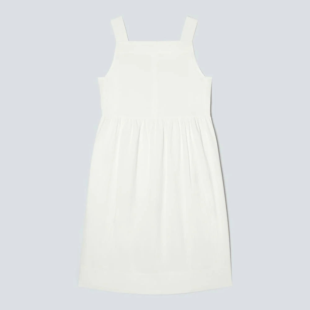 The Seersucker Midi Dress | White