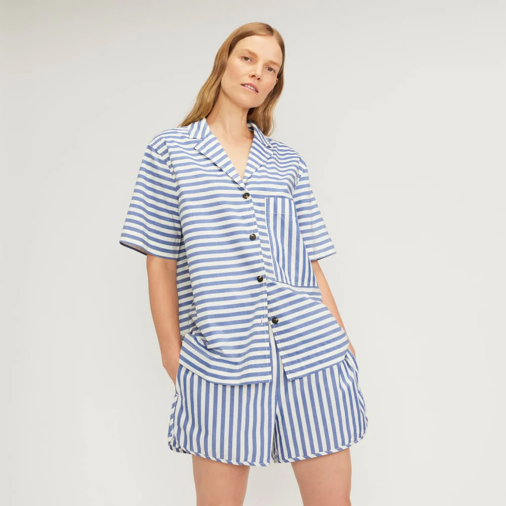 The Poplin Shirt | Mazarine Blue / Bone