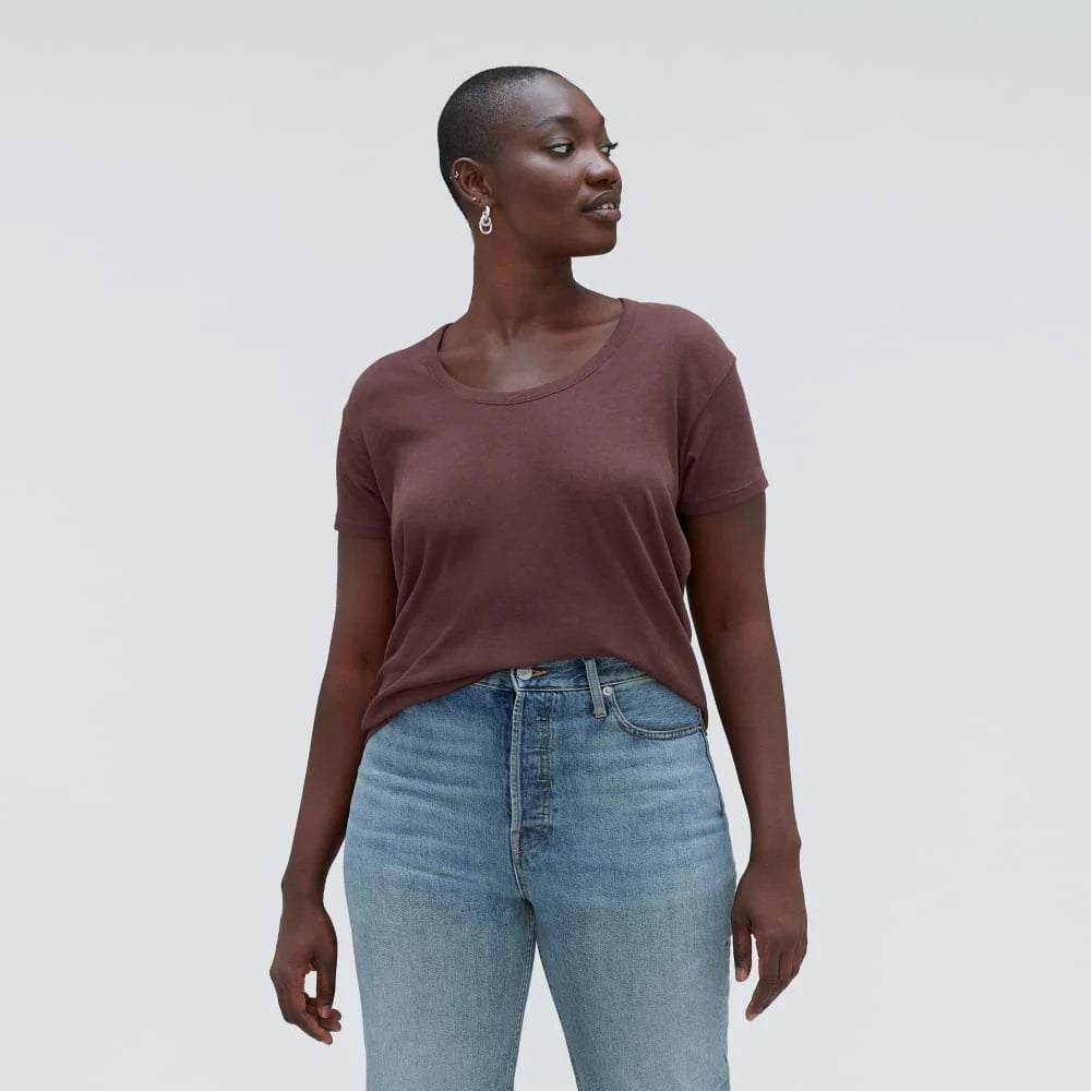 The Air Scoop-Neck Tee | Espresso