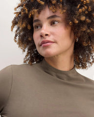 The Form Funnel-Neck Tee | Taupe