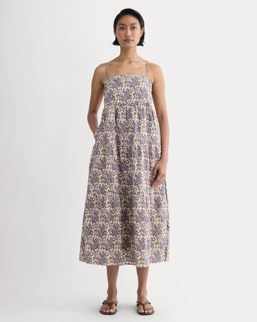 The Gauze Tiered Dress | Mocha Floral