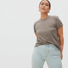 The Box-Cut Tee in Essential Cotton | Clay | Pocket
