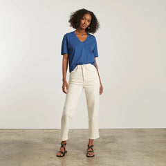 The Organic Cotton Slouchy V-Neck | Deep Blue