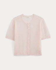 The Air Alpaca™ Short-Sleeve Cardigan | Soft Pink