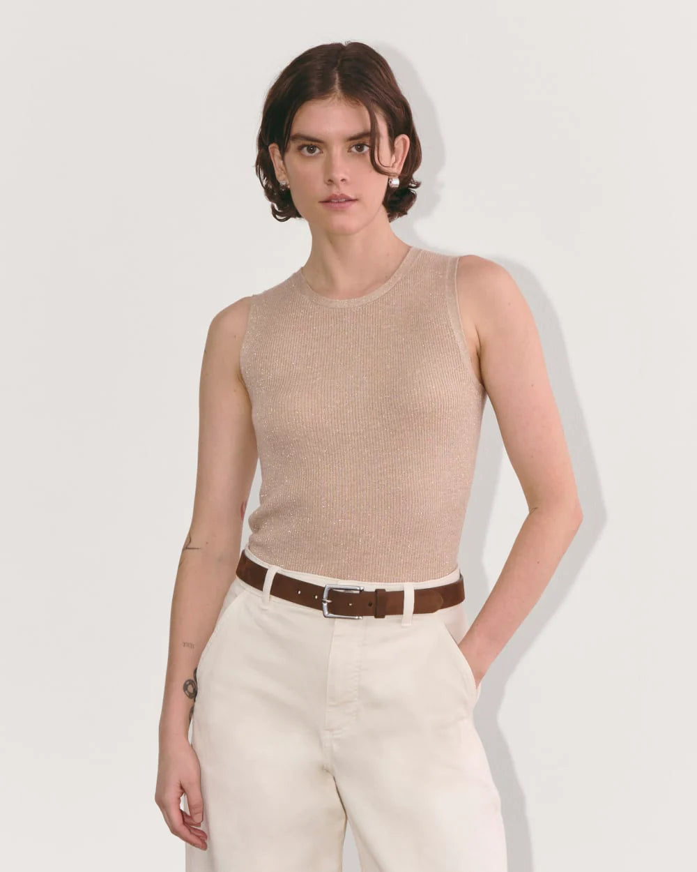 The Tank in Lurex Merino | Gold