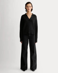 The Boxy Polo in Everyday Cotton | Black