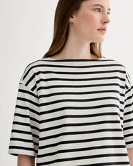 The Mariner Oversized Tee | Bone / Black