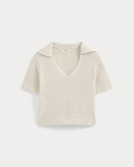 Open Collar Polo | Bone