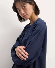 The Gauze Caftan Dress | Navy