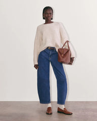 The Fisherman Crew in Cloud | Heathered Oat
