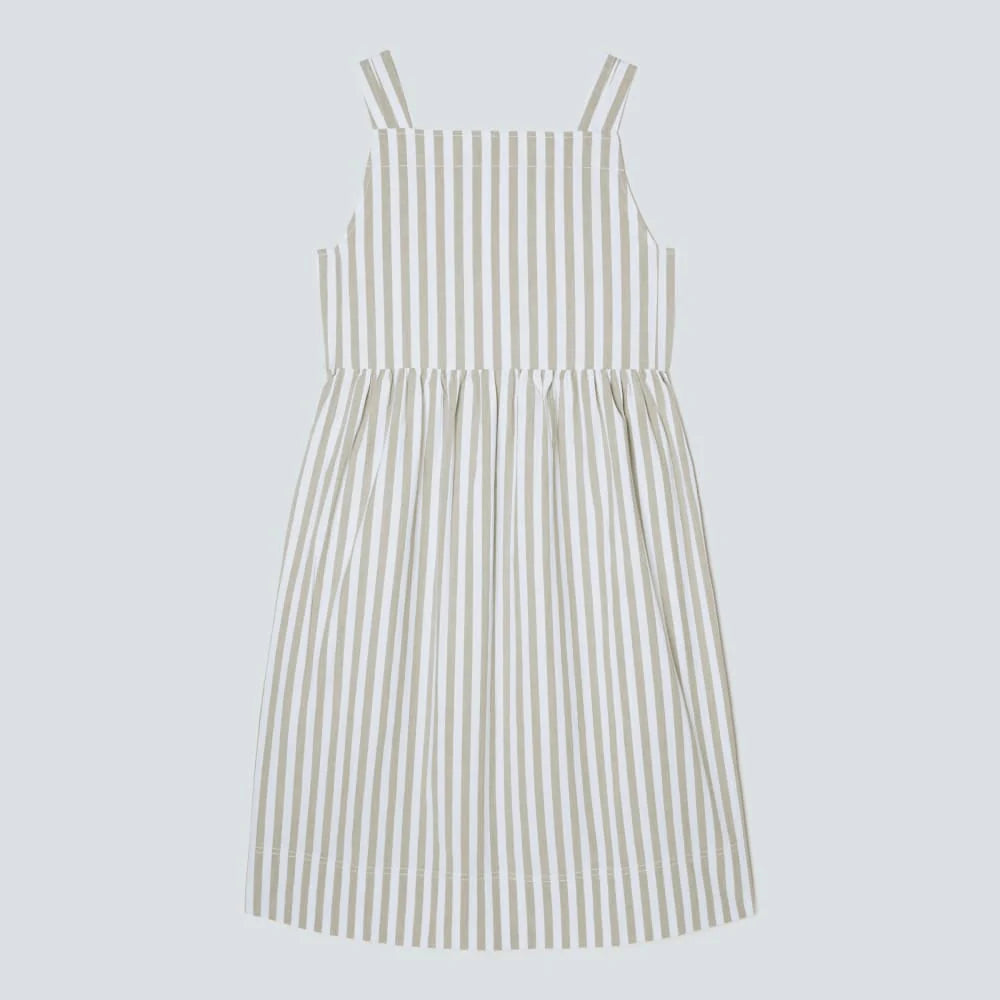The Seersucker Midi Dress | Nutria / Off-White