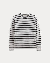 The Slouch Sweater in Cotton Linen | White / Black