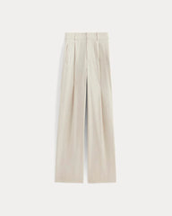 The Draper Pleated Pant in Buttersmooth | Heathered Oat | 30" Inseam