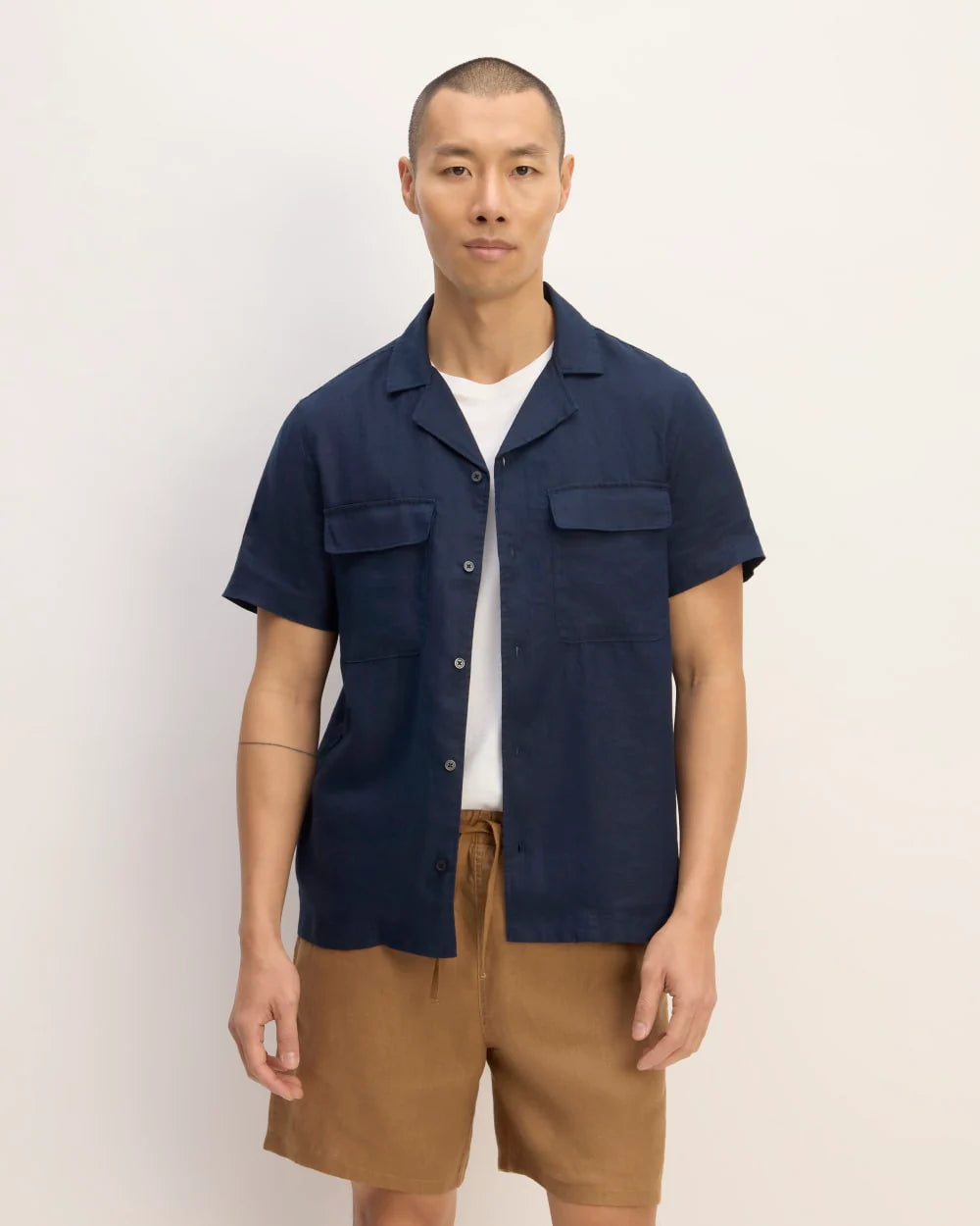 The Resort Shirt in Linen | Navy