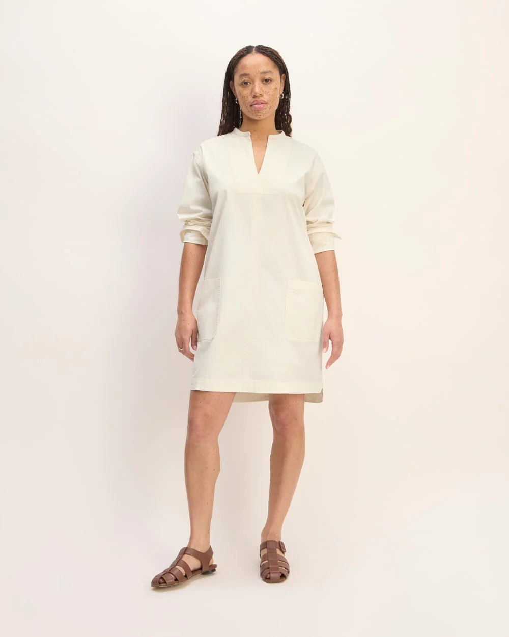 The Long-Sleeve Utility Mini Dress | Bone