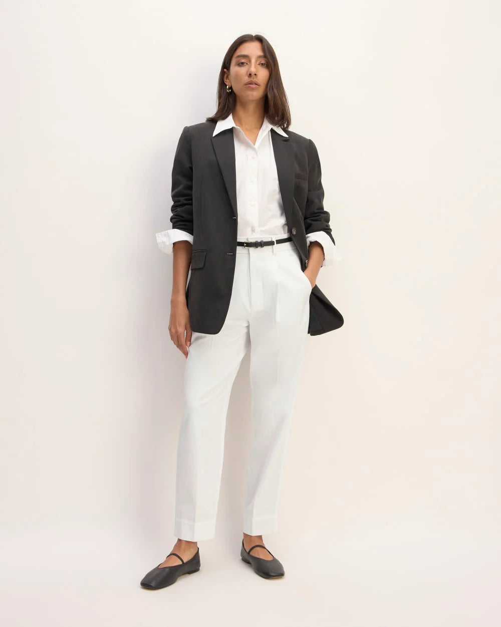 The Draper Tapered Pant in Buttersmooth | White