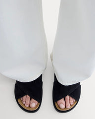 The Suede Crossover Sandal |  Black
