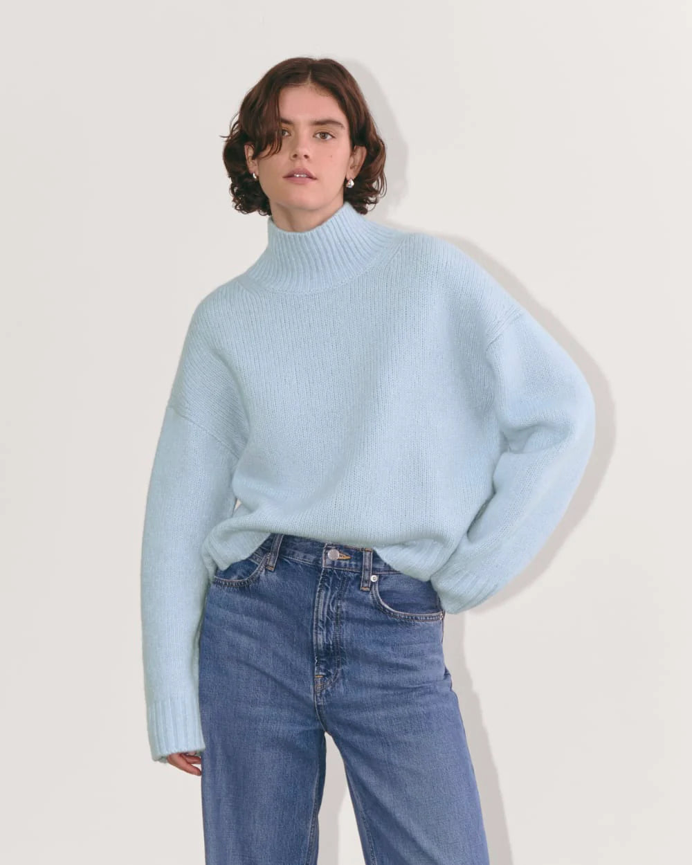 The Cloud Oversized Turtleneck | Chambray Blue