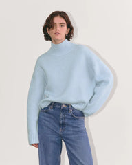 The Cloud Oversized Turtleneck | Chambray Blue