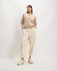 The Cotton-Merino Vintage Henley | Warm Oat Heather