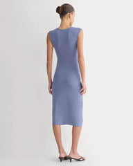Knit Asymmetrical Midi Dress | Blue Dusk