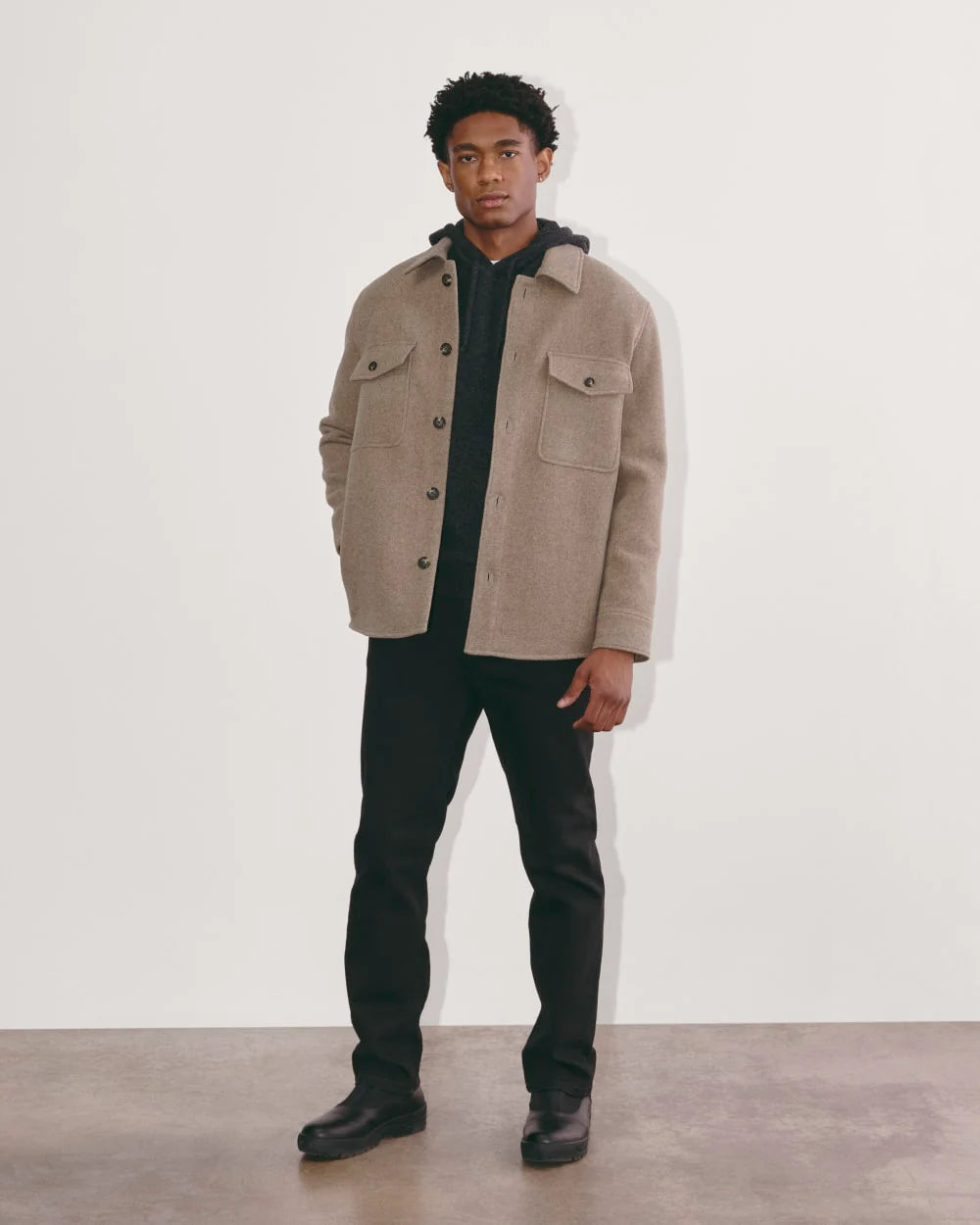 The Wool Overshirt | Heather Taupe