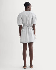 The Seersucker Mini Wrap Dress | Dutch Blue / Natural